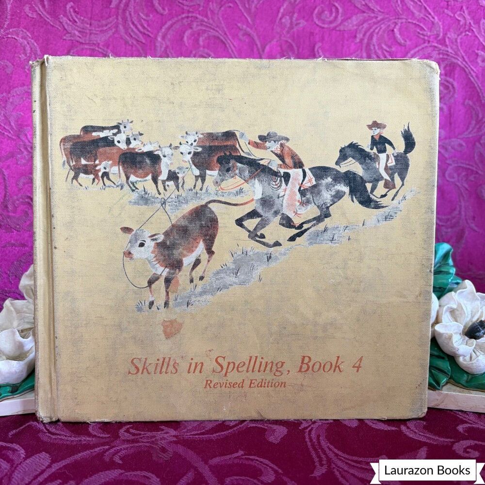 1968 Skills in Spelling, Book 4 by Bremer & Long, 4th Grade Vintage School Book